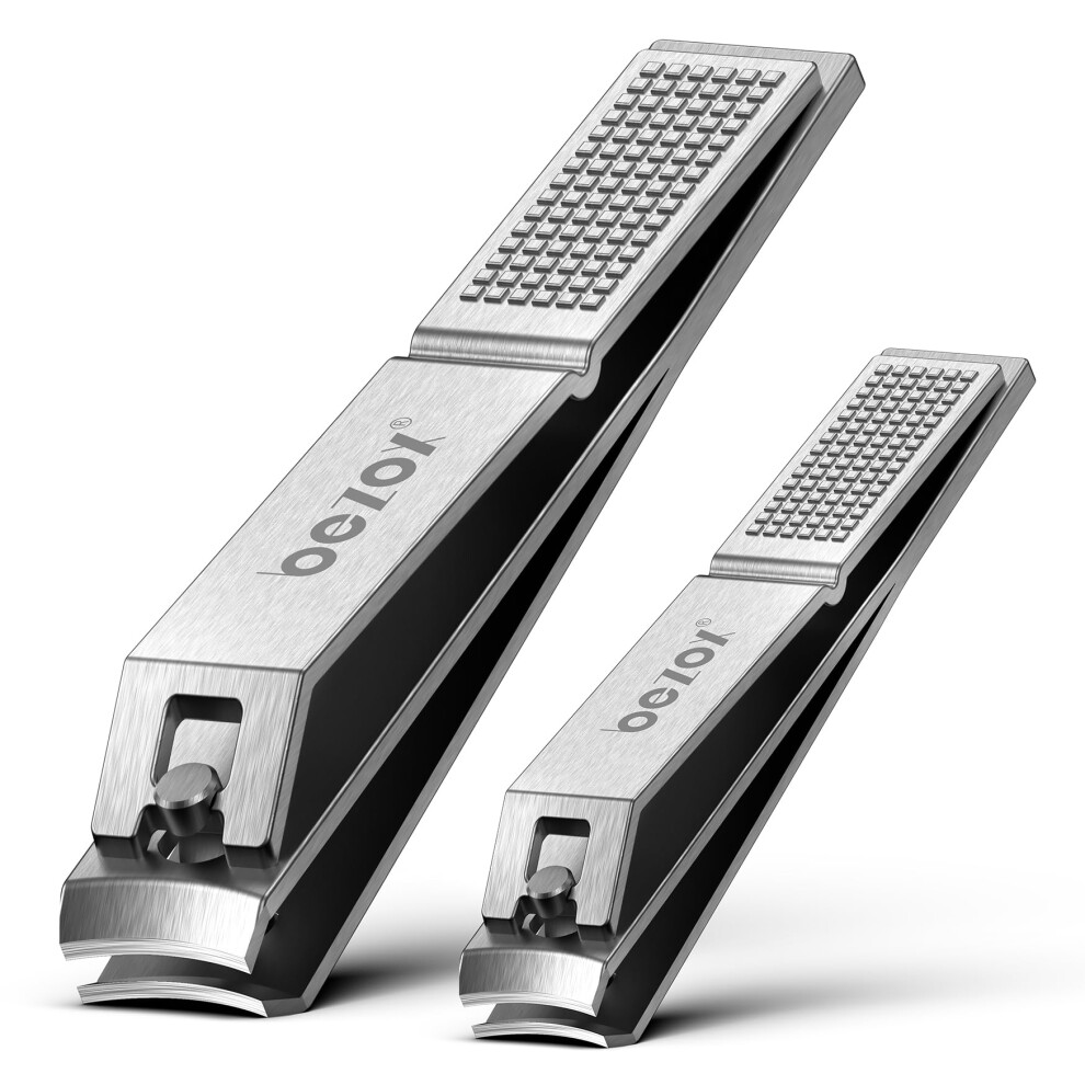 Bezox Well-Made Nail Clipper Set 2 Pcs, Wide Jaw Opening Nail Clipper For Fingernail And Toenail