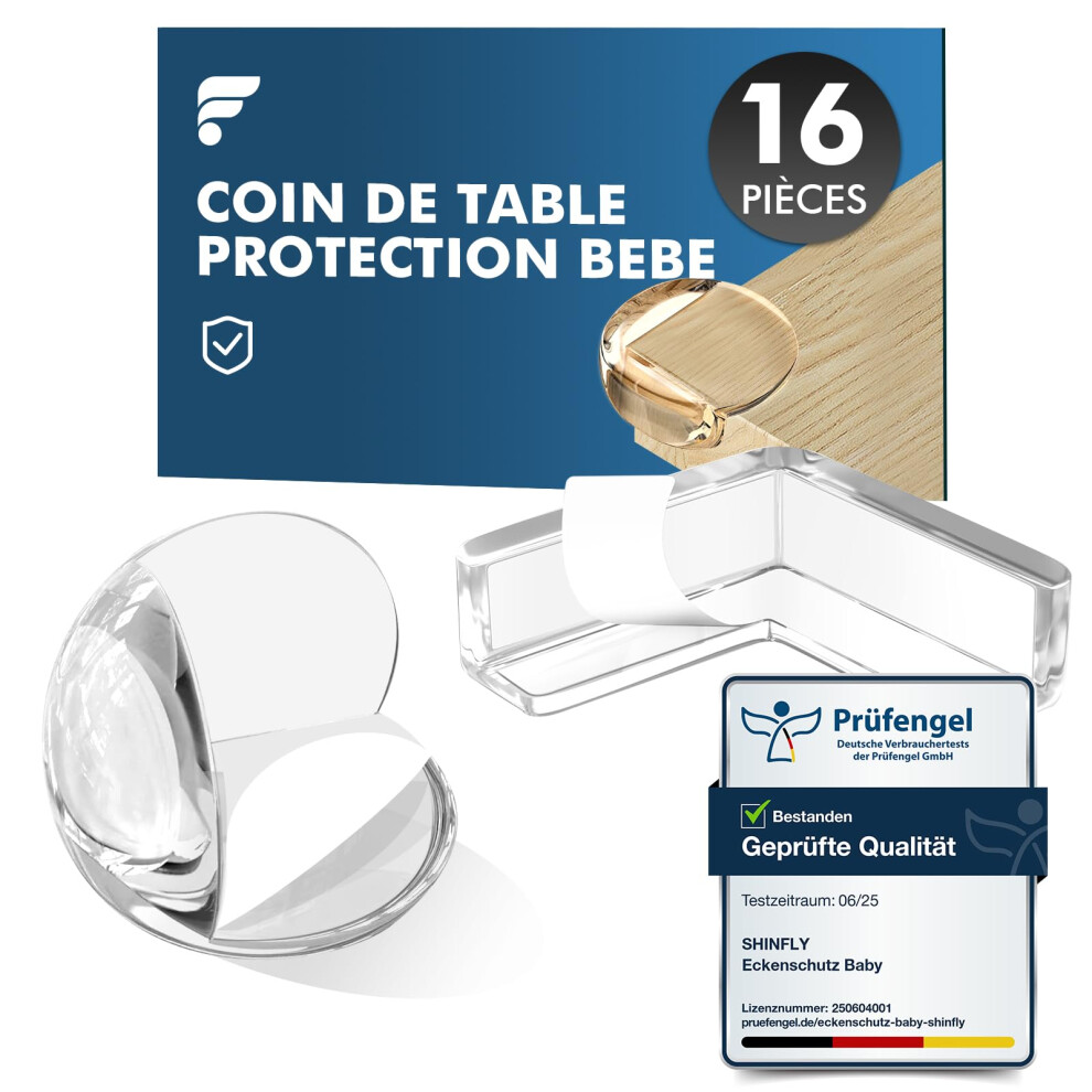 Shinfly Corner Protectors For Baby, 16 Pack Thick Table Furniture Edge Protectors For Kids With Strong Adhesion
