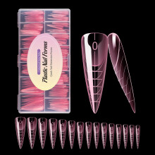 BNG 150 Pcs Dual Nail Forms For Gel Nails Extension Gel Builder, Professional Polymer Gel Nails Extension Mold Full Cover Acrylic Nail Molds Quick