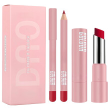 Premium Red Lipstick Lip Liner and Lipstick Set - 2-in-1 Matte Lip Kit for Women with Long Lasting Waterproof and Smudge-Proof Formula