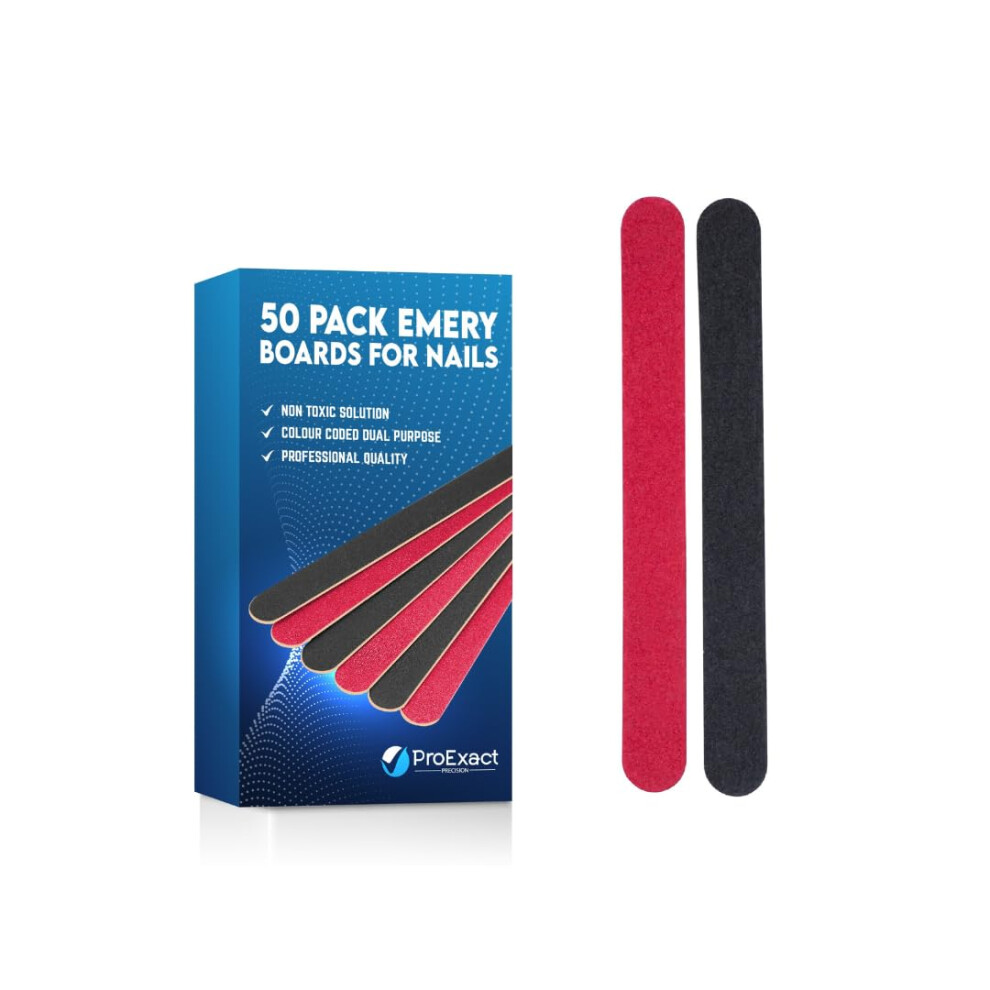 Bailey Instruments 50 Pack Professional Podiatry Emery Boards For Nails Â Reinforced, Durable & Lightweight Â Dual Grit Precision Nail Buffers | Acrylic