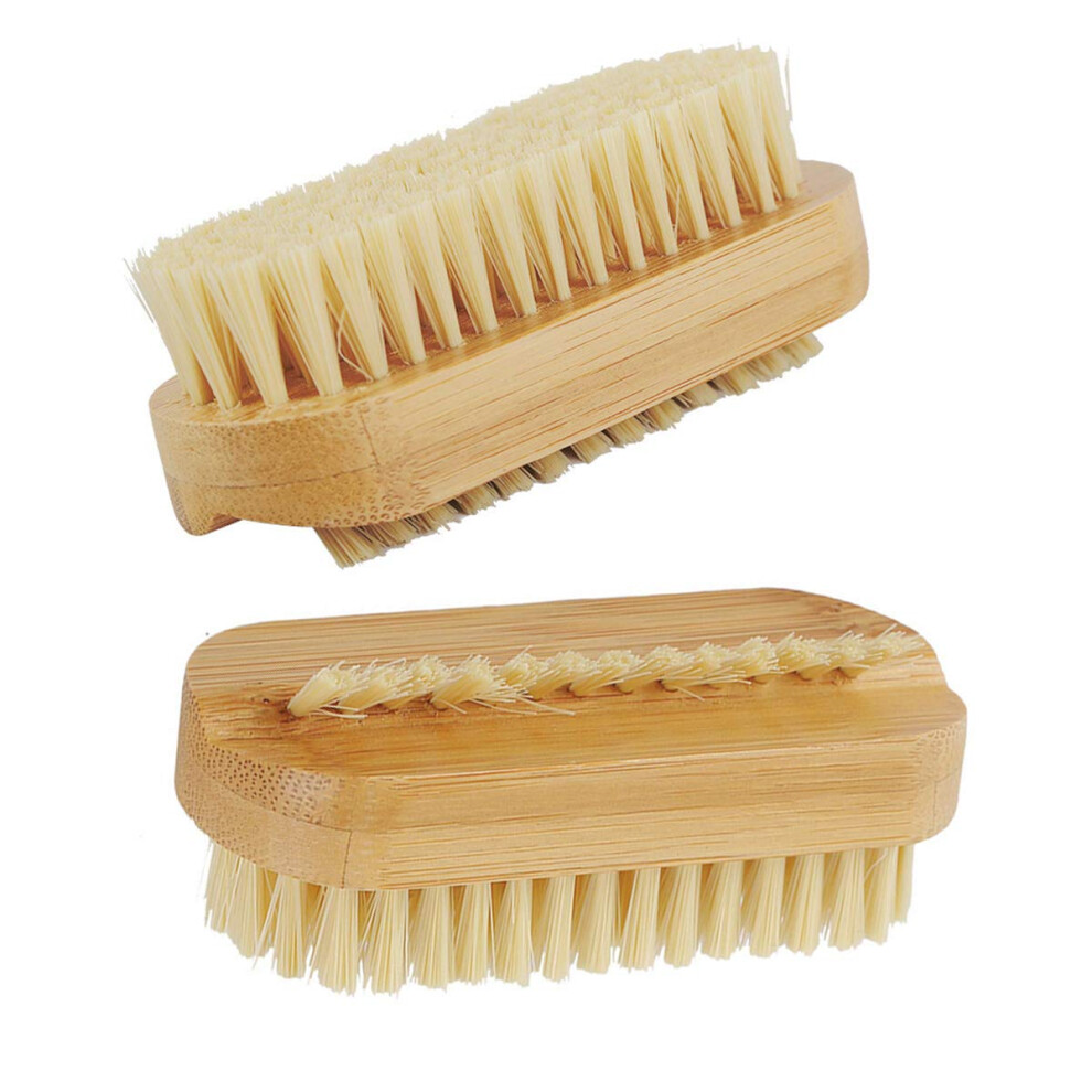 Niceland Nail Brushes For Nail Art Set 2Pcs Bamboo Brush For Clean Nails Small Clean Brushes For Fingers Nail Brushes For Gel Nails Finger Scrubbing Brushes