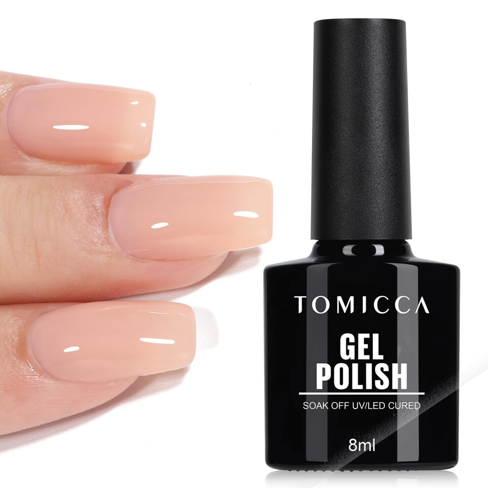 Tomicca Pink Nude Gel Polish- Nude Jelly Gel Nail Polish Translucent Gel Nail Polish Soak Off Neutral Color Nail Gel Polish For Nail Art French