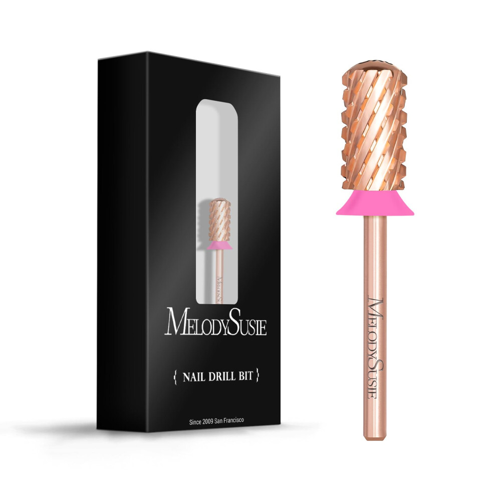 Melodysusie Safety Nail Drill Bits, 3/32'' Smooth Round Top Large Barrel Carbide Bits, Suitable For Manicure Pedicure Cuticle Gel Polishing