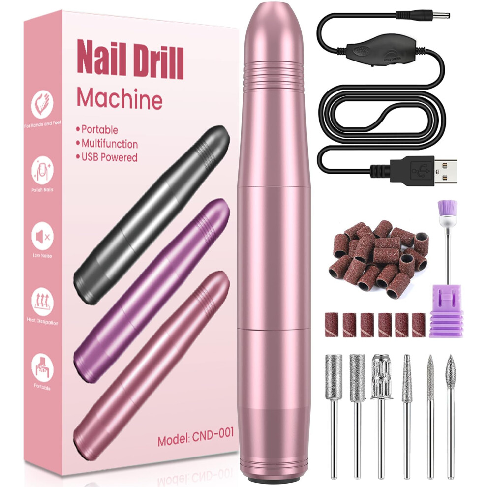 Koofit Nail Drill, Professional Electric Nail Files For Acrylic And Gel Nails, Portable Electric Nail Drill Machine E File 20000Rpm