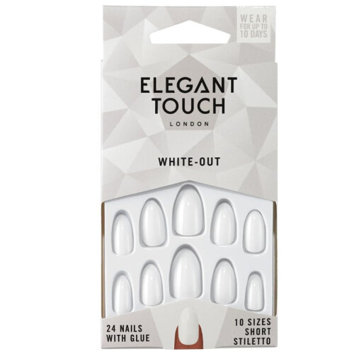 Elegant Touch Elegant Touch White Out Nail Short Stiletto