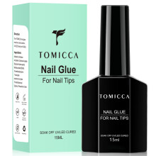 TOMICCA Gel Nail Glue - 15ml/4 in 1 Super Strong Nail Glue Compatible with Acrylic-Nails, Soft Gel Nail Tips and Press On Nails (Curing Needed)