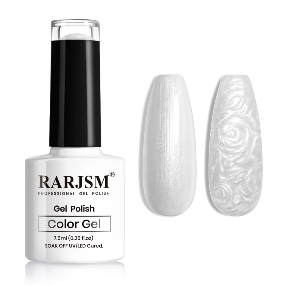 Rarjsm White Pearl Shell Spiral Gel Nail Polish Shimmer Pearl Gelpolish 7.5Ml Curing Required Soak Off Glimmer Led Uv Gel Nail Gel For