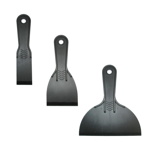 Brilovent 3pc Versatile Plastic Scraper Set - Putty Scraper, Flexible Putty Filler Scraper Tools for Spackling, Patching, Smoothing and Filling 2