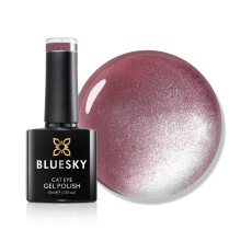 Bluesky Cat Eye Gel Nail Polish 10ml, Rosebud Charm - SJC08, Pink Magnetic Nail Polish with Cat Eye Effect for LED UV Lamp, Long-Lasting