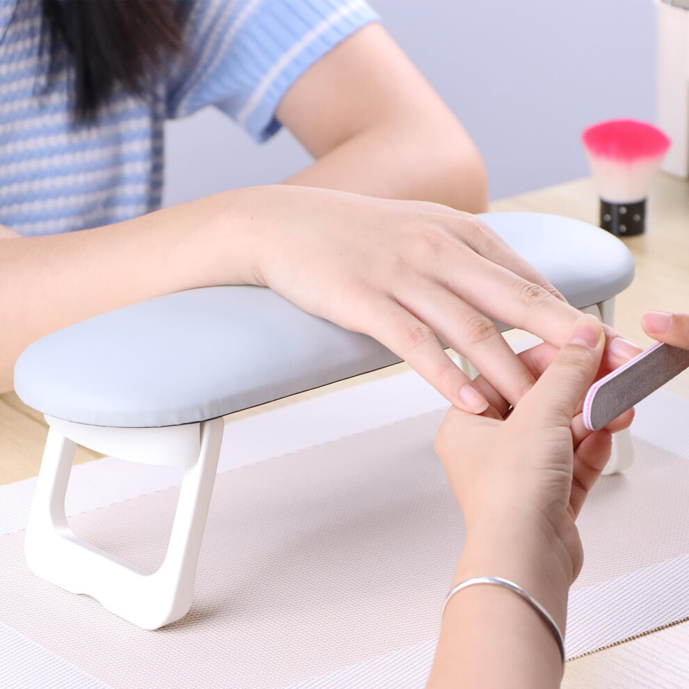 Amoyun Arm Rest For Nails, Nail Arm Rest Nail Cushion Foldable Manicure Pillow Non-Slip Soft Microfiber Leather Manicure Hand Rest Nail Stand