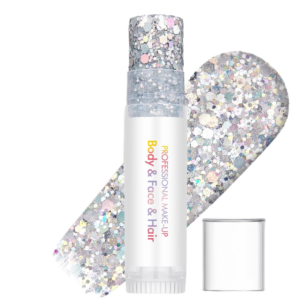 Laifu Glitter Stick For Face, Body & Hair Â Highlighter Makeup Stick With Chunky Holographic Shimmer, Waterproof Sparkle Powder For Festivals, Parties