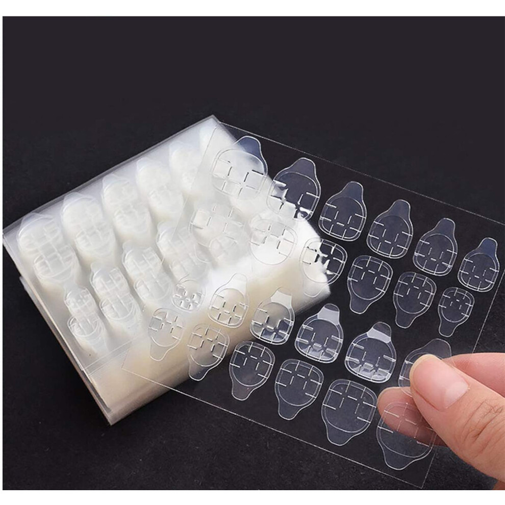 Siganorpy Waterproof Breathable Jelly Double Sided Adhesive Tabs Nail Glue Sticker False Nail Tips For Diy Manicure Nail Art Decoration (240Pack)