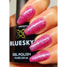 BLUESKY Gel Polish DAZZLING RANGE NEW LUXURIOUS GLITTERS CHRISTMAS 2021 UV LED NAIL SOAK OFF (Requires Drying Under UV LED Lamp) (BDP06 Pink Sequin)