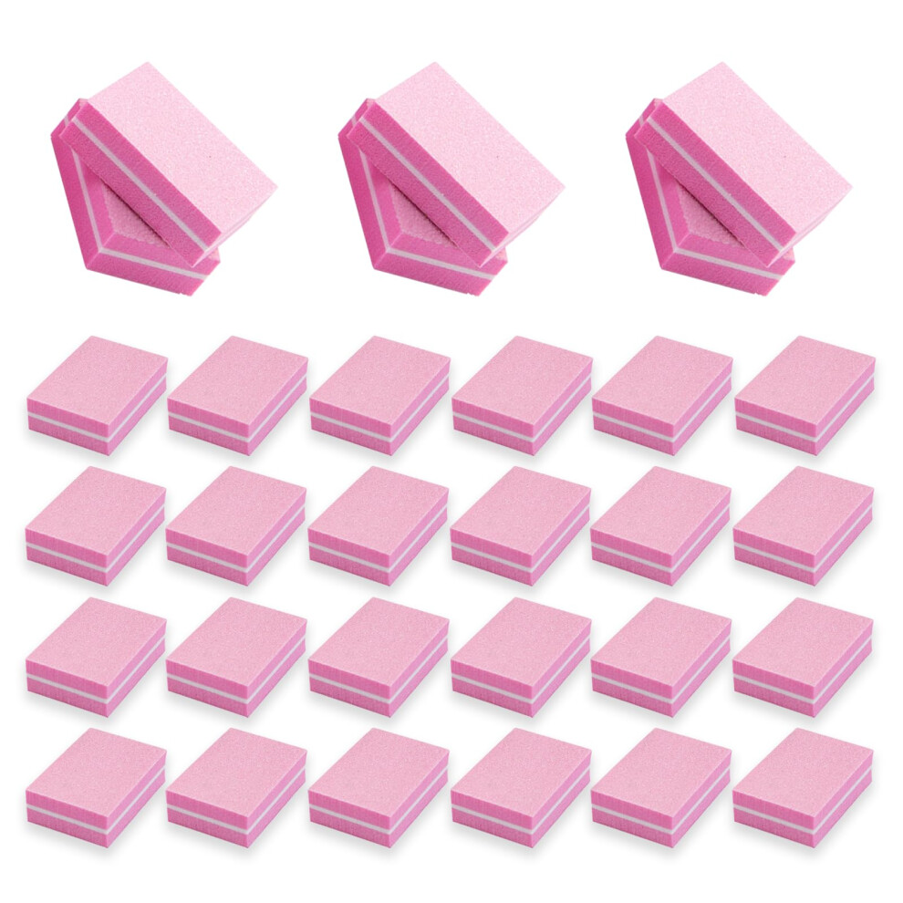 Shenlee Pink 30 Pcs Nail Polish Blocks, Nail Buffer Blocks, Professional Nail Sanding Blocks, Mini Nail Buffer Blocks