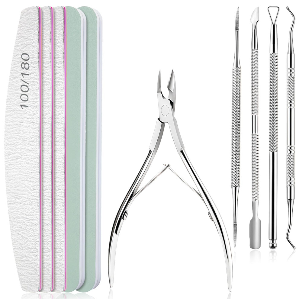 Flintronic Nail Files Set, 10Pcs Professional Nail Files Double Sided Emery Board 100/180 Grit Nail Files