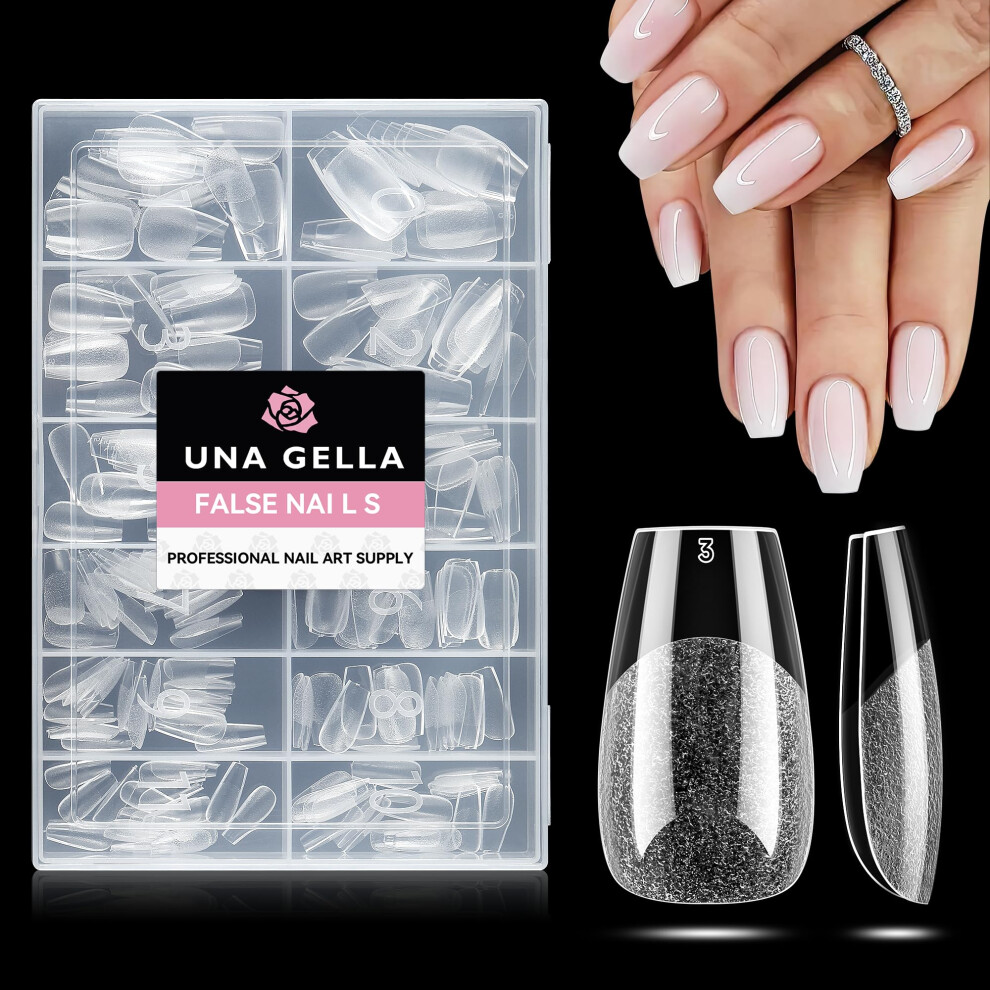 Una Gella Short Coffin Nail Tips: 216Pcs Short Coffin Press On Nails Pre-Shape Gel Nail Tips For Full Cover Acrylic Nails False Nails For Nail