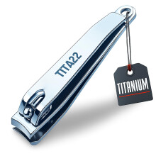 TITA22 Nail Clipper with Titanium Coating, Ultra Sharp, Sturdy, Rust-Proof, Long-Lasting, Fingernails & Toenails Clipper Cutter with Nail File