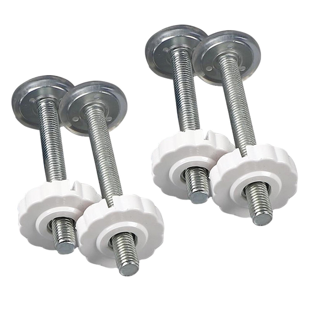 4 Pack Baby Gate Pressure Mounted Spindle Rods - M10 Threaded Bolts Kit For Stairs And Pet Safety Gates White Pohove