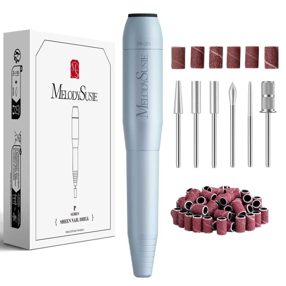 Melodysusie Pc120i Nail Drill 20000Rpm E File For Beginners, Compact Electric Nail Files Portable Nail Drill Machine Manicure Pedicure Set For