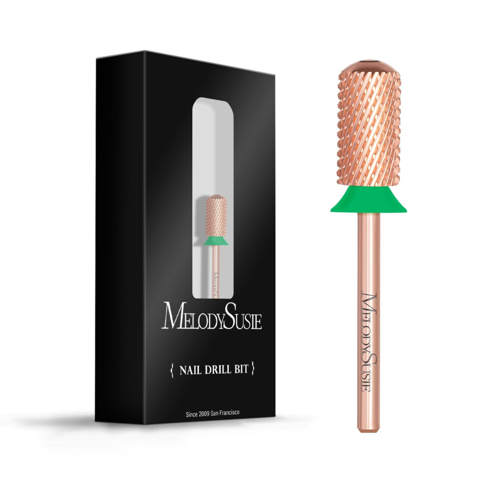 Melodysusie Safety Nail Drill Bits, 3/32'' Smooth Round Top Large Barrel Carbide Bits, Suitable For Manicure Pedicure Cuticle Gel Polishing