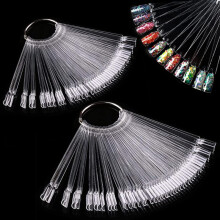 Nail Colour Display" Clear Nail Swatch Sticks, Salon Nails Display Tips, Nail Samples Sticks for Nails Art Design Nails Practice | Fan Shape