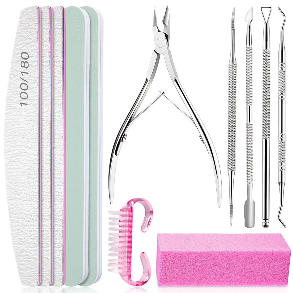 Flintronic Nail Files Set, 12Pcs Professional Nail Files Double Sided Emery Board 100/180 Grit Nail Files