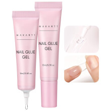 Makartt Nail Glue Gel for Press On Nails, Extra Strong 3 in 1 Solid Nail Glue for False Nail Tips, Long-Lasting 3D Gel for Acrylic Decoration