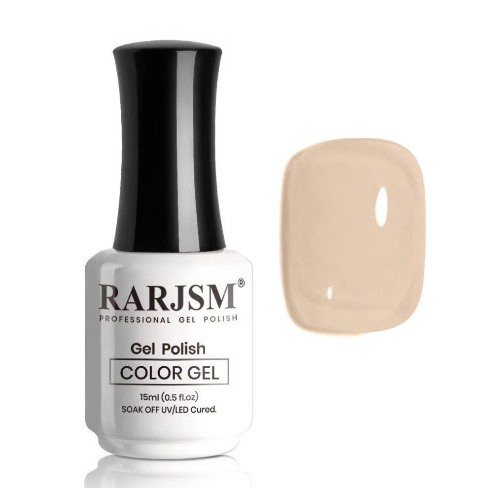 Rarjsm Cream/Pink Nude Apricot Gel Nail Polish,Neutral Sheer Nude Gel Polish Led Uv Curing Requires Soak Off Clear Jelly French Manicure Nail