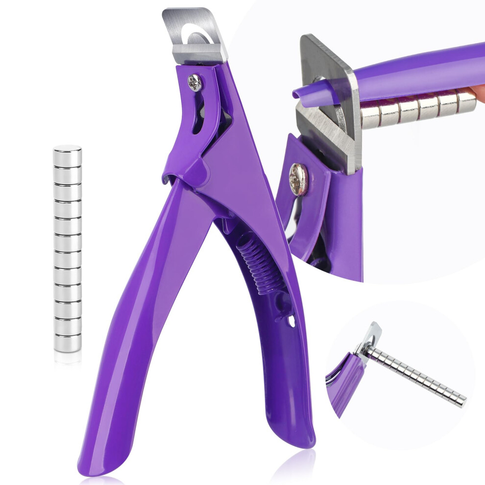 Saviland Acrylic Nail Clippers With Magnets: Accurate Trimming Nail Clipper For Acrylic Nails Cutter With Sizer Magnets 15Pcs Sharp Professional Fake
