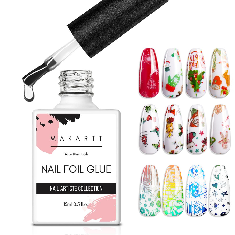 Makartt 15Ml Nail Foil Glue Gel For Foil Stickers Nail Transfer Tips Manicure Art Diy Uv Led Lamp Required Soak Off