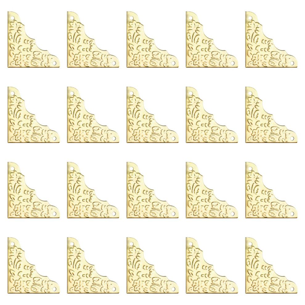 20 Pcs Corner Protector, Shielding Angle, Brass Decorative Edges And Corners, Triangle Carved Gold Increway