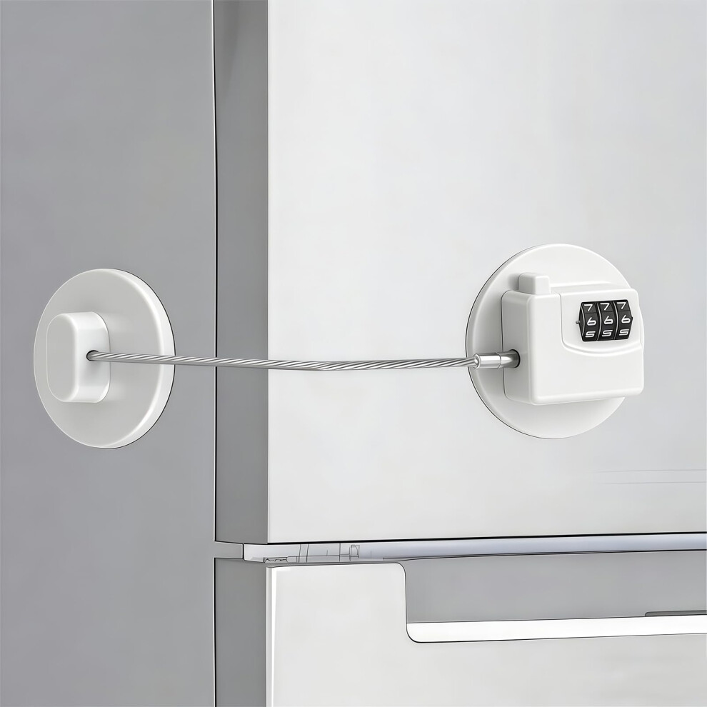 Kclkda Fridge Lock, 3-Digit Password Refrigerator Lock No Drilling Child Safety Cabinet Locks Protect Children And Prevent Theft For Freezer Door File