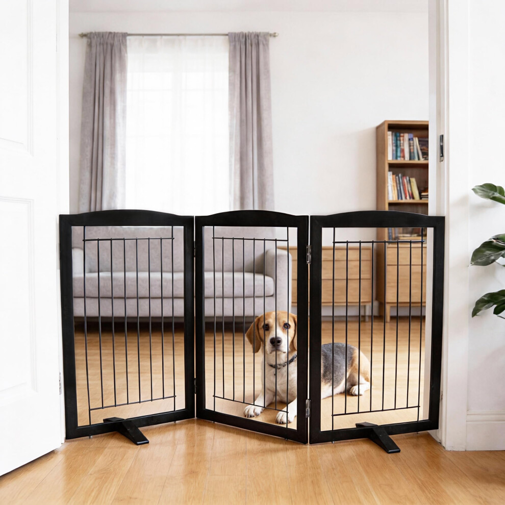 Sfjc Dog Fence Indoor,Dog Gate Indoor For Doorway Pet Gate -3-Panel Freestanding, Hallways