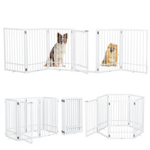 HIDOG Tall Dog Gate for Doorways, Freestanding Dog Gate Indoor, Foldable Dog Stair Gate with Metal Support Feet, Free Standing Pet Gate Dog Fence 80c