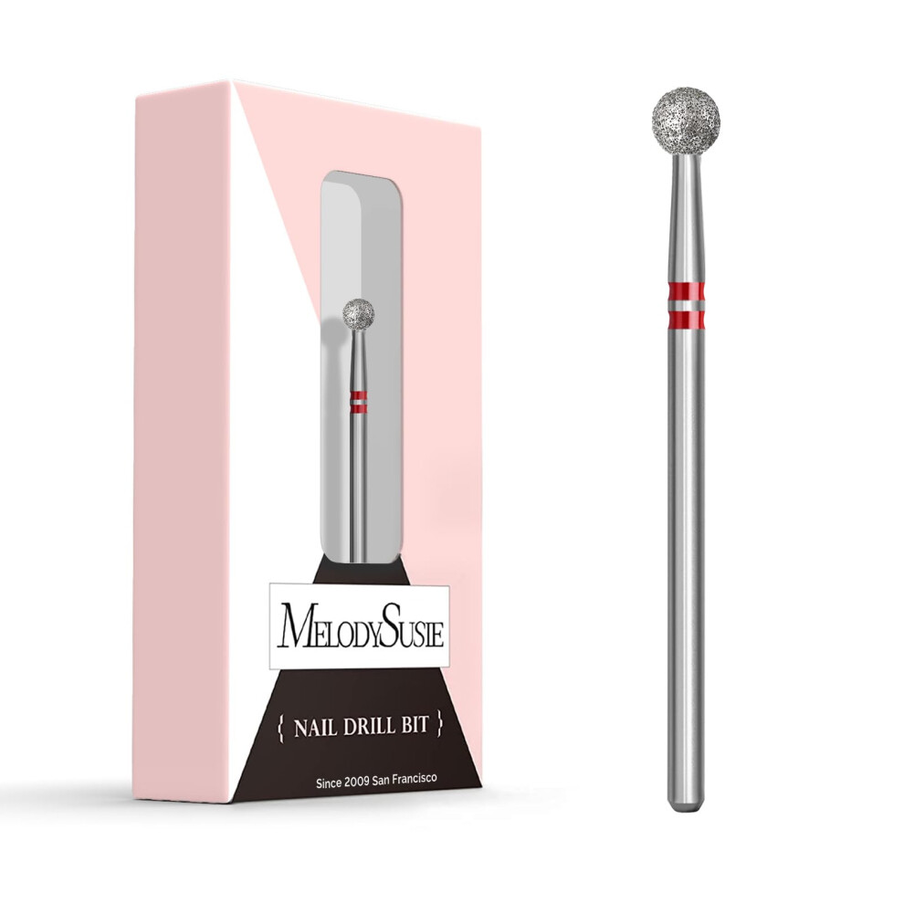 Melodysusie Ball Shape Cuticle Clean Nail Drill Bit 3/32'', Professional Safety Carbide Diamond Nail Bit Nail Cleaner For Cuticle Dead Skin Nail