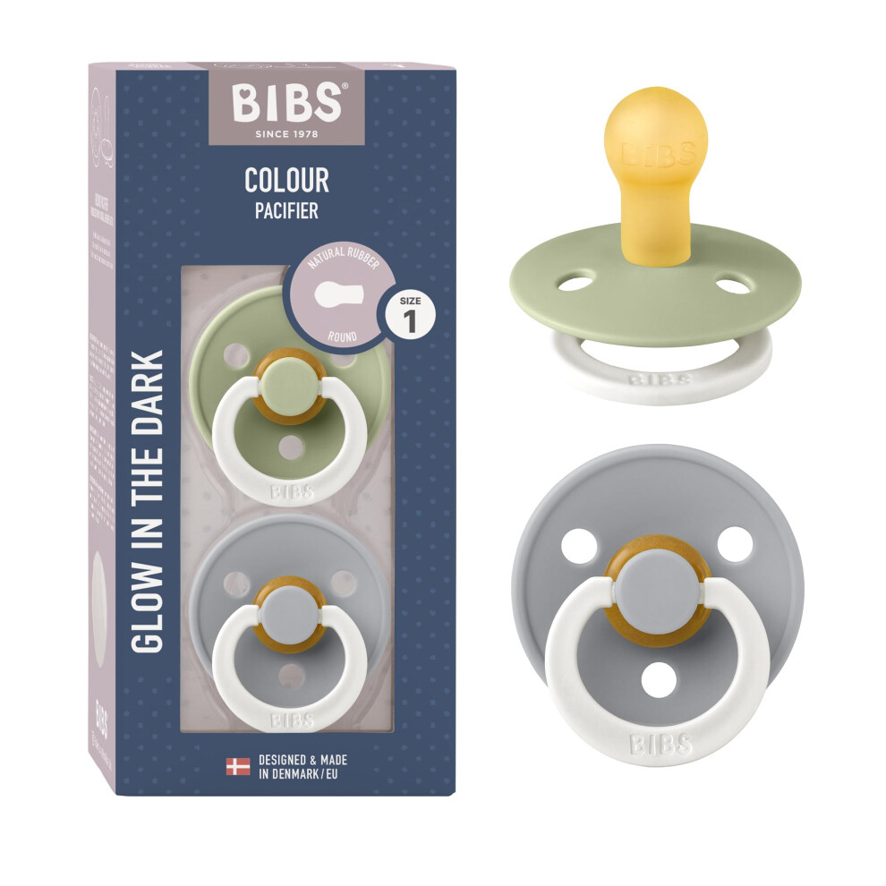 Bibs Colour Natural Rubber Size 1: 0+ Months Dummy Sage Night / Cloud Night 2 Pc - Image 2