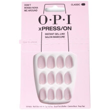 OPI xPRESS/ON Don’t Bossa Nova Me Around - Grey Neutral Short Round Press On Nails - With Nail Glue - Long Lasting