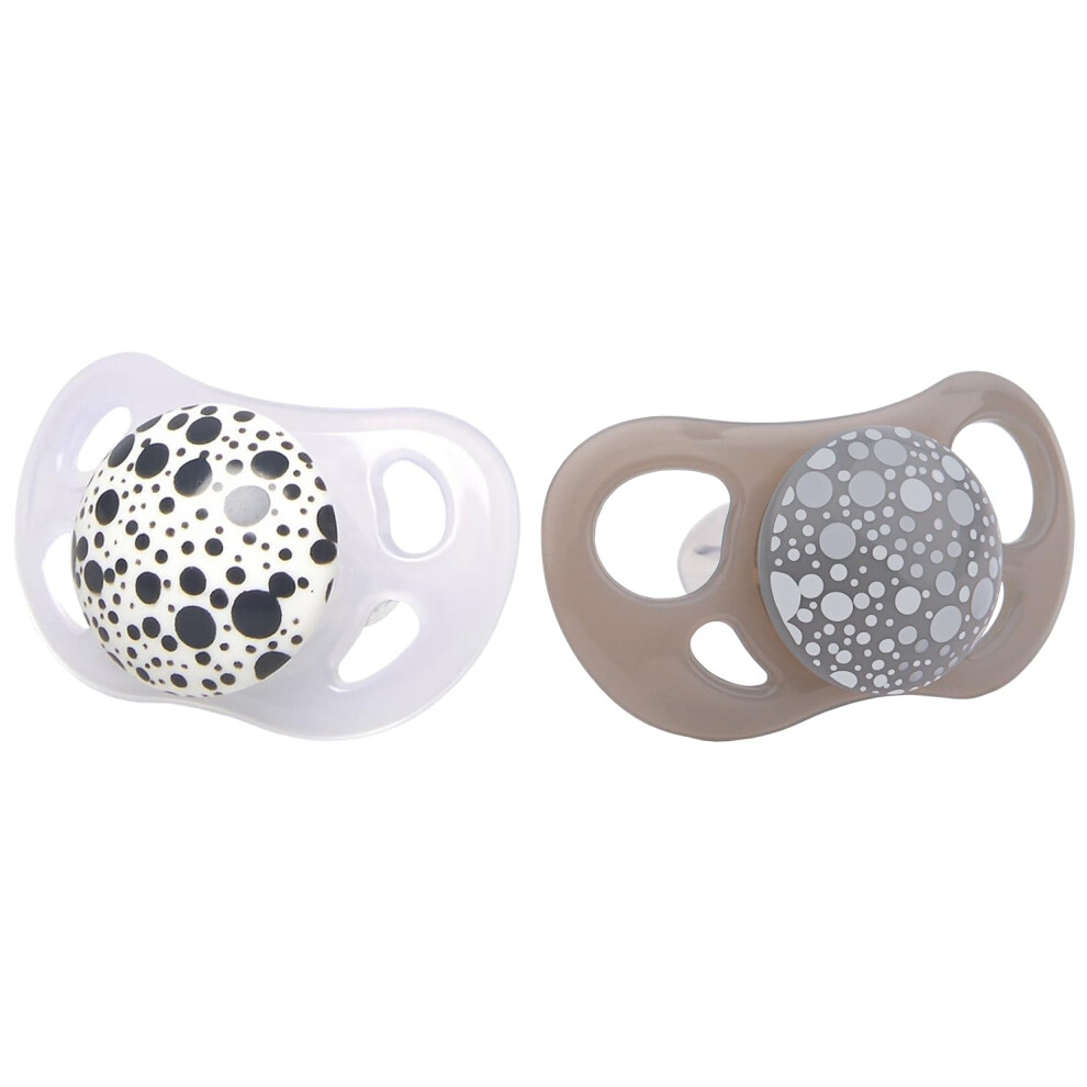 Baby Pacifier - 2 Pack | Orthodontic Shape | Ultra | Soft Silicone Teat | Bpa-Free | Suitable For Babies Aged 0-6 Months | Light/Grey/White Twistshake