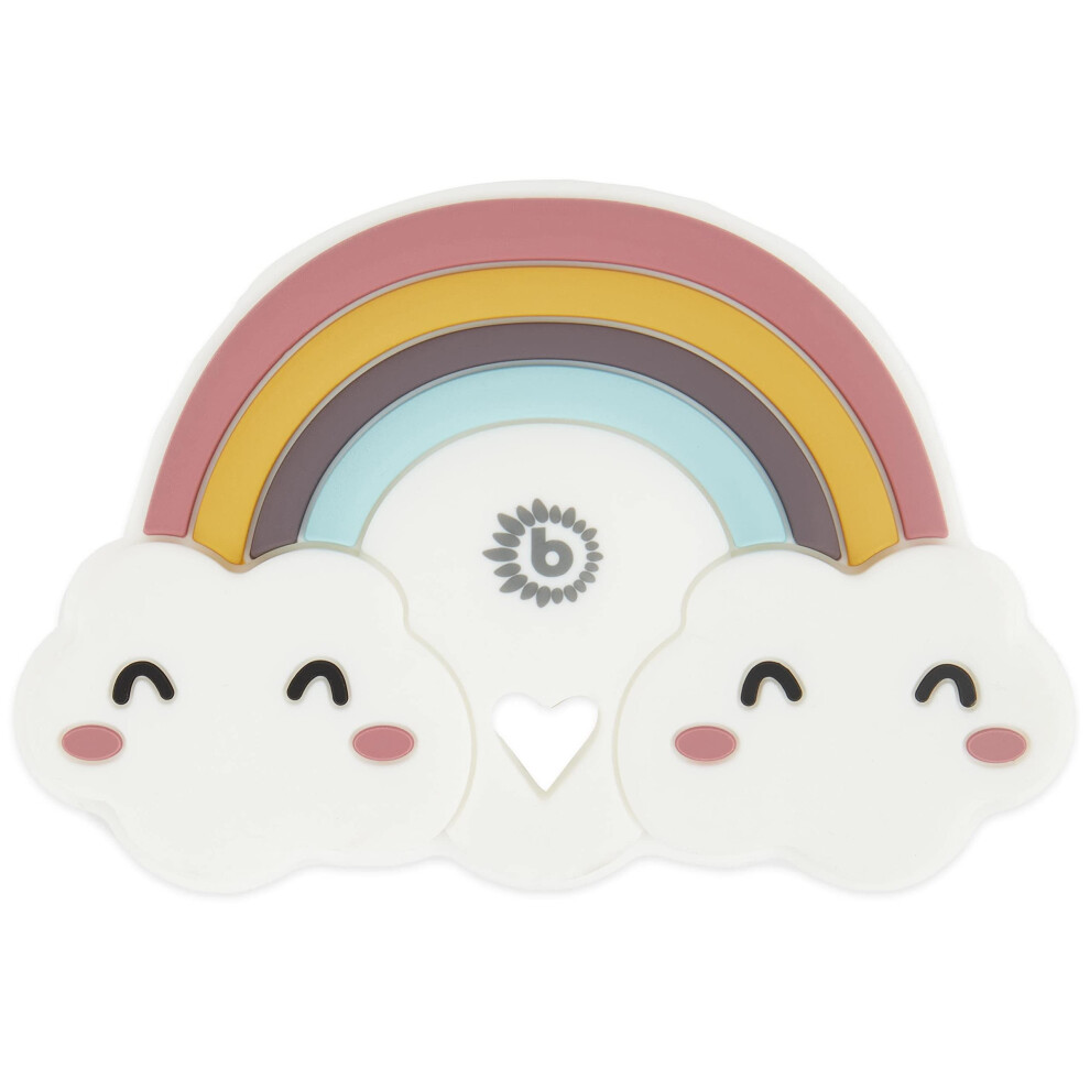 Silicone Rainbow Teething Ring Baby, 9 Cm | 0+ Months | Teething Relief | Baby Rattle Rainbow | Colourful Teether For Babies | Toy Bieco
