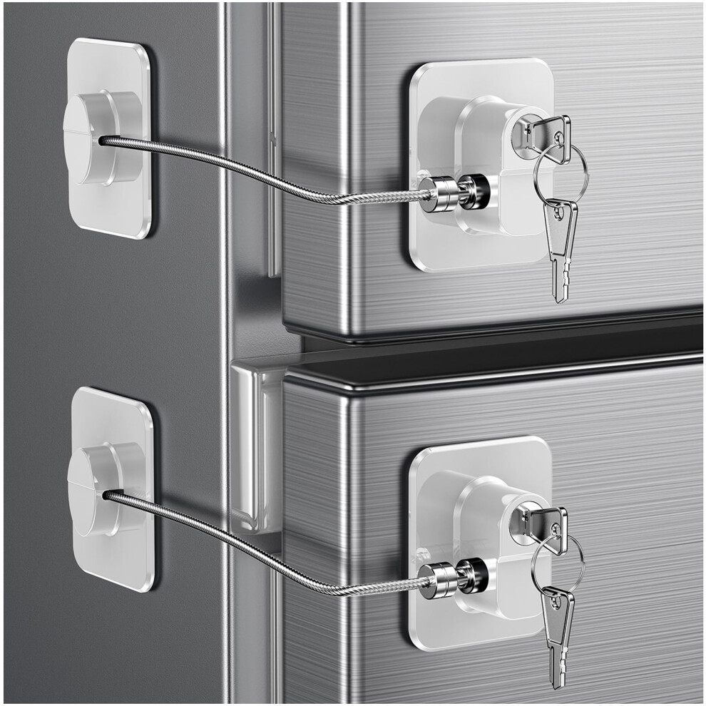 2 Pack Refrigerator Locks, Child Proof Door Fridge Locks For Kitchen Freezer, Cabinets And Drawers, Air Oven Air Fryer, Closets Wilniry