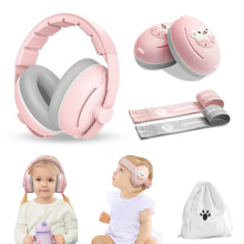 ONITOON Baby Ear Muffs, 2-in-1 Baby Noise Canceling Headphone, Hearing Protection for Babies 0-48 Months, Adjustable Headband