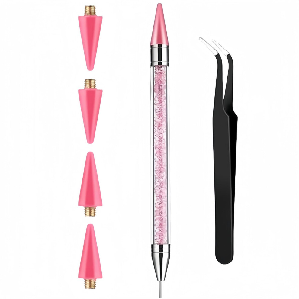 Sincereal 6 Pcs Rhinestone Picker Tool, Rhinestone Picker Dotting Wax Pen Dual-Ended Rhinestones Applicator Nail Art Diy Tools