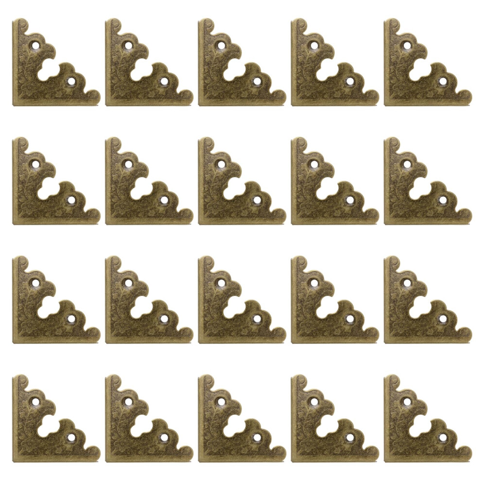 20 Pcs Corner Protector, Shielding Angle, Brass Decorative Edges And Corners, Triangle Carved Bronze Increway
