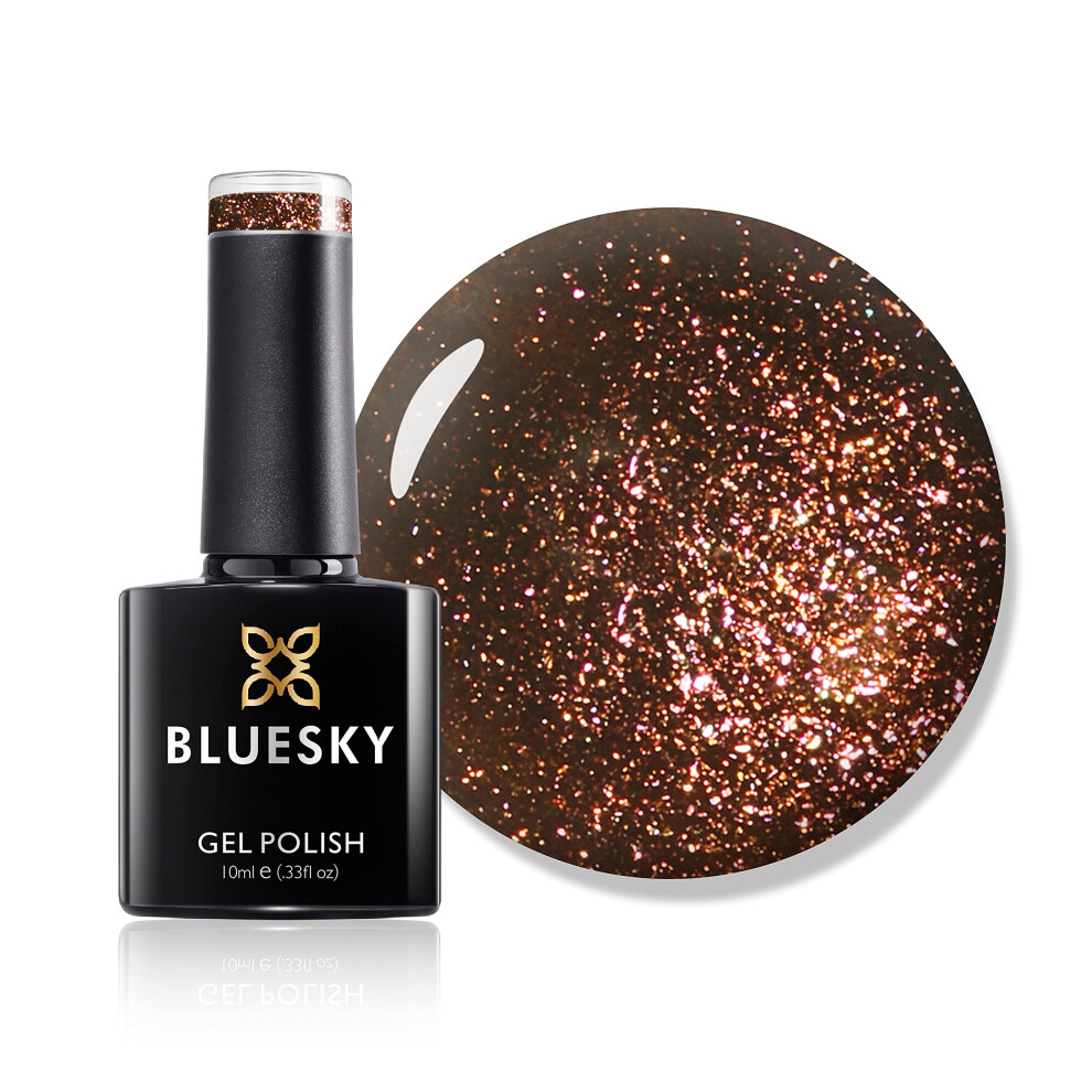 Bluesky Brown/Dark Gel Nail Polish, Frosty Chocolate Jq11, Chocolate, Glitter, Long Lasting, Chip Resistant, 10 Ml