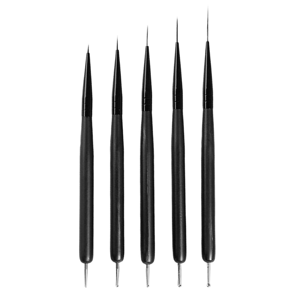 Flintronic 5Pcs Nail Art Liner Brushes, Painting Design Brush Set, Nail Brushes Set, Fine Drawing Nail Art Dotting Tool For Long Lines, Thin Details
