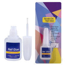Extra Strong Brush on Nail Glue 10ml Quick Dry False Nail Glue with Brush Applicator for False Nails Tips Damaged Nails Nail Art Decoration