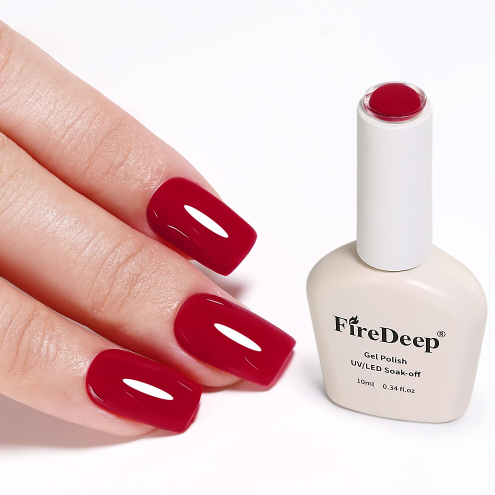Firedeep 10Ml Dark Red Gel Nail Polish Hema Free Long Lasting Salon Gift For Women 1Pcs