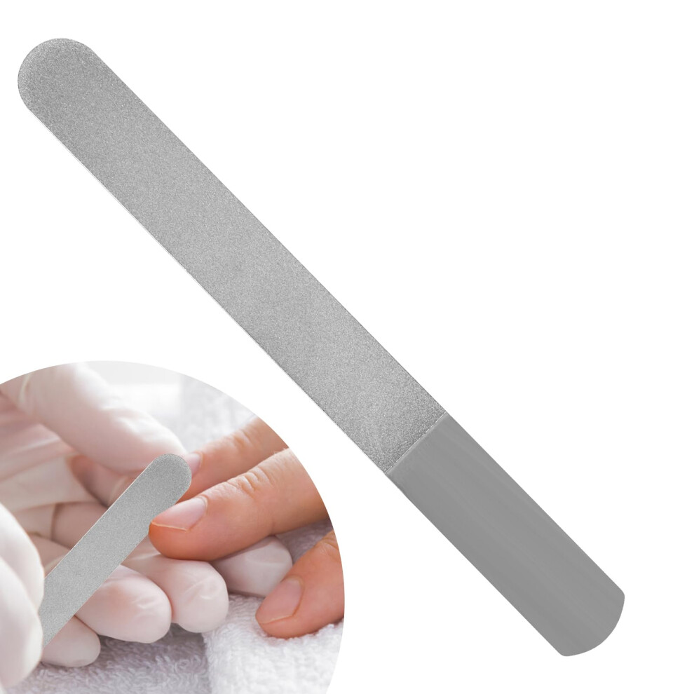 Meukcez Metal Nail File, Diamond Toe Nail File, Dual Sided Coarse Fine Grit, Stainless Steel Autoclavable Manicure Tool For Podiatry & Personal Use