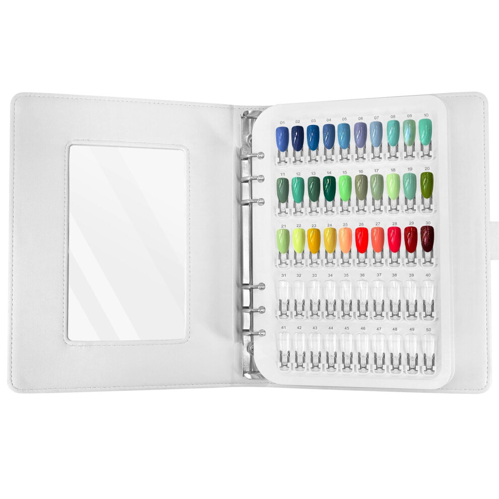 Aonolovo Nail Colour Display Book Nail Swatches, 150 Nail Polish Display Book Nails Colour Chart Board With Transparent Tips
